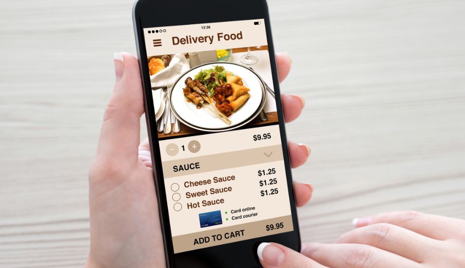A food delivery service offers many different options.